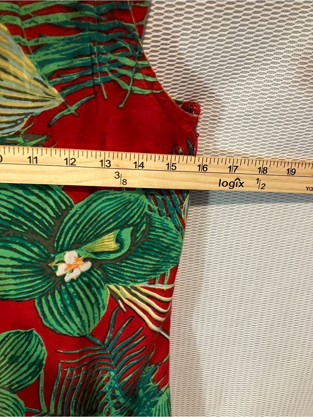 Roxy Red Tropical Print Dress with Green Accents - Picture 9 of 11